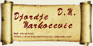 Đorđe Markočević vizit kartica